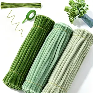 321pcs Flower pipe cleaners kit,diy flower decor,chenille flowers,green color,thick pipe cleaner,plush DIY pipe cleaner craft pack, school project