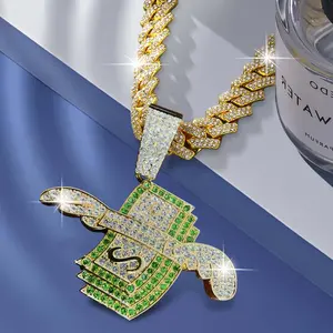 Creative Layered Chain Wings Dollar Pendant Necklace - Miami Necklaces for Men and Women Hip Hop Pendant Necklaces, Jewelry Gifts Cuban Link Design