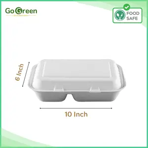 10" X 6" 2CP COMPOSTABLE CLAMSHELL - COUNT 250