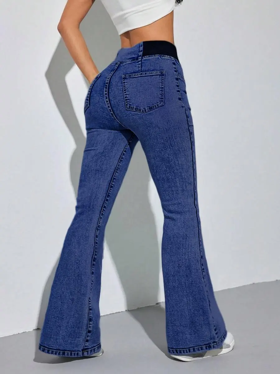 GILIPUR Y2K 2026 Women's Back Shirred Jeans, Mid - Rise Elasticity