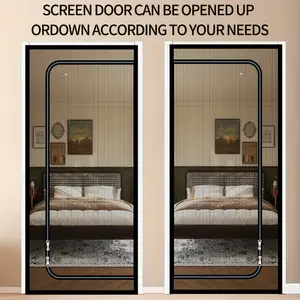 Pet Screen Door Thickened Cat Resistant Mesh Screen Door for Living Room, Bedroom, Kitchen, Patio, Dog Cat Scratch Proof Screen with Zipper Closure