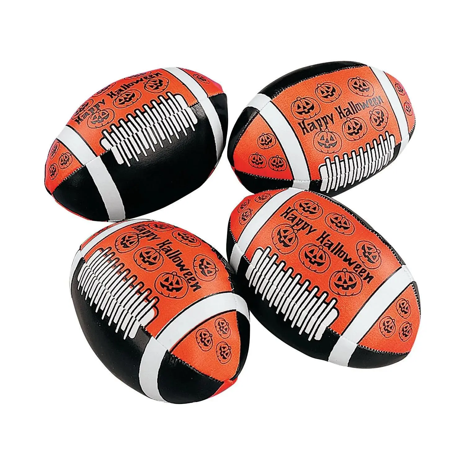 Mini Halloween Footballs - 12 Pc.