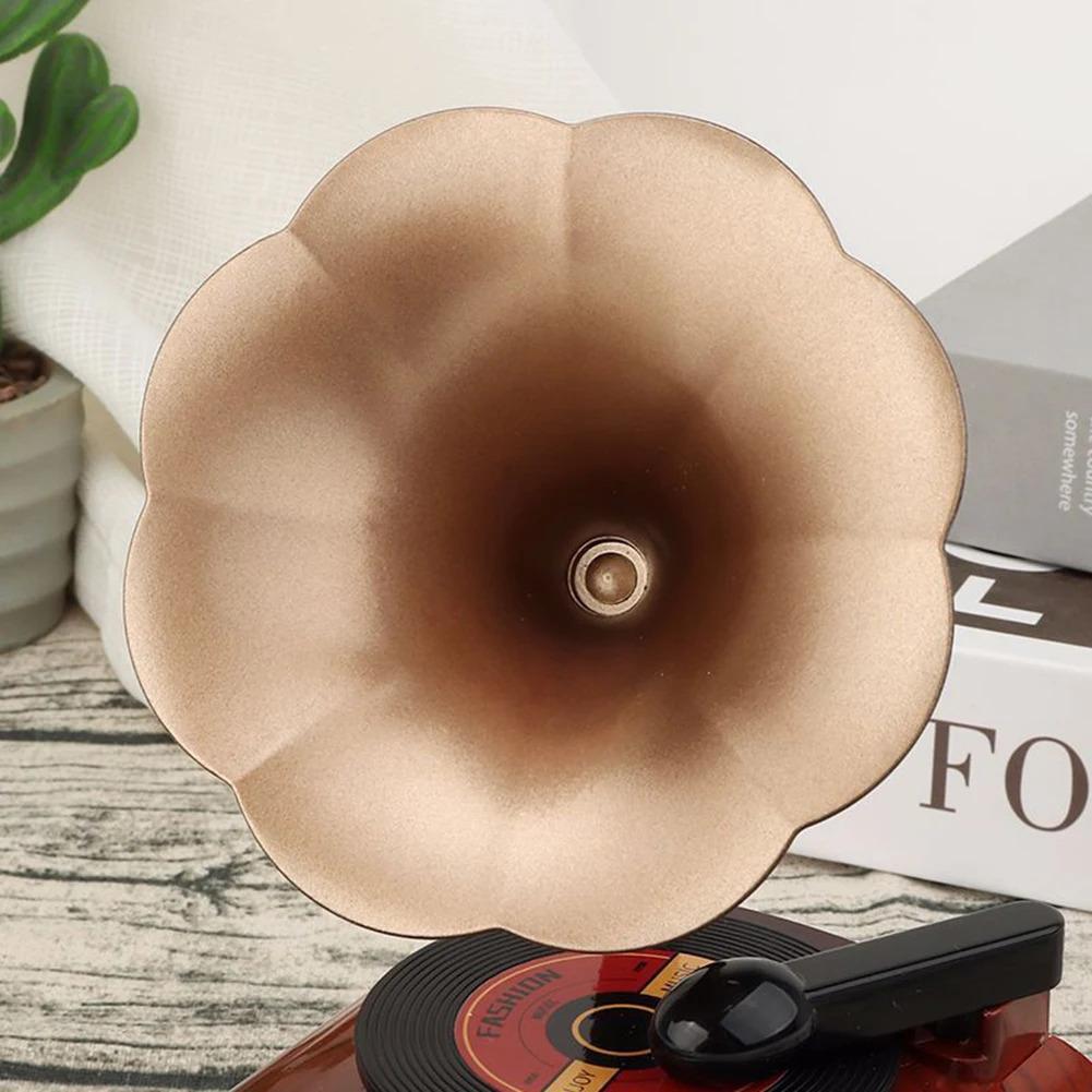 Retro Gramophone Music Box Home Desktop Decoration Miniature Phonograph Shape Music Box for Birthday Valentines Day Anniversary