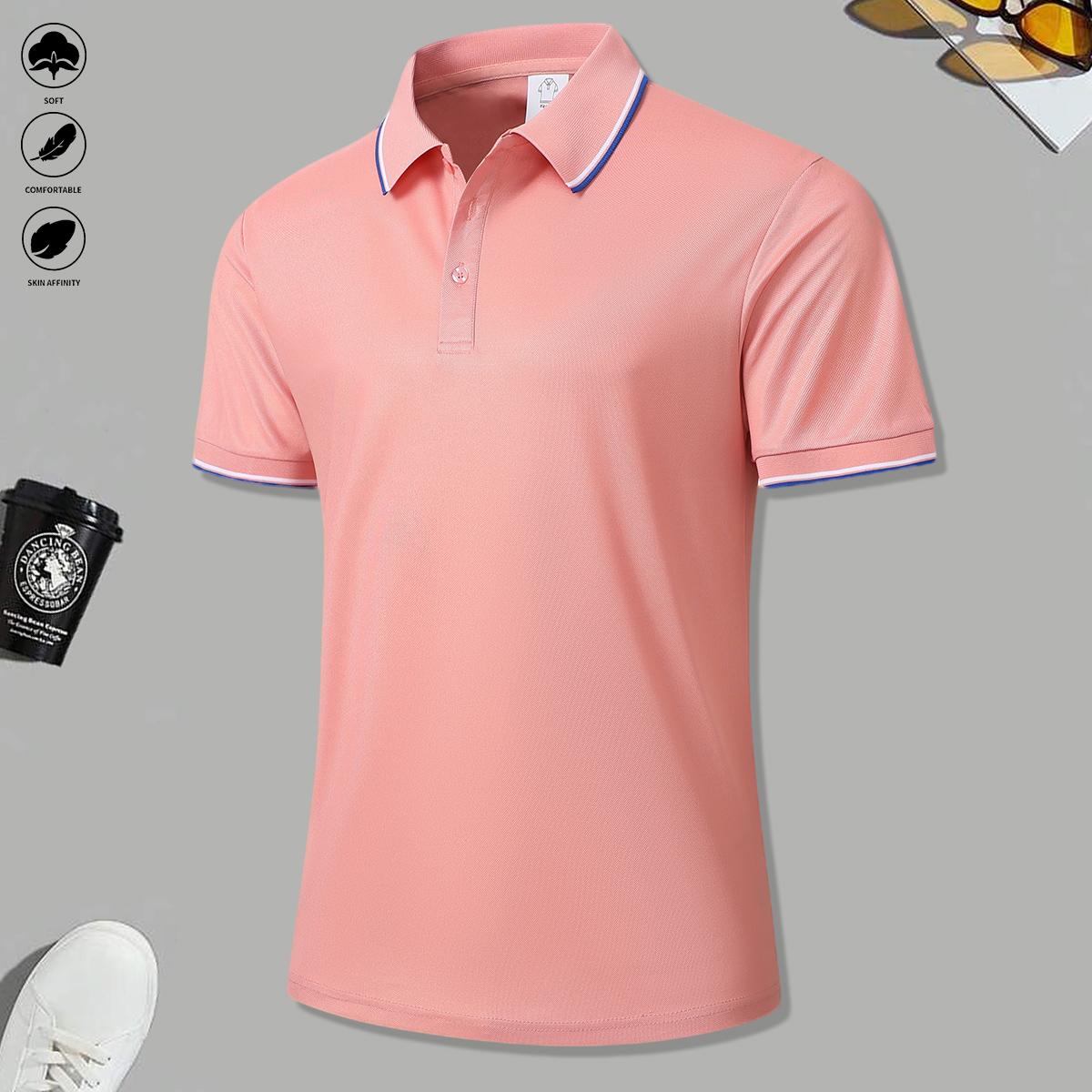 5 Men's Breathable Hygroscopic Work T-Shirts Casual Top Golf Shirt Sports T-Shirts - Suitable for Summer and Spring Wear