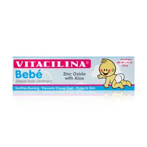 Vitacilina Bebe Diaper Rash Ointment with Zinc Oxide & Aloe - 1.76 Oz Baby Skin Care Cream for Soothing Burning & Preventing Diaper Rash