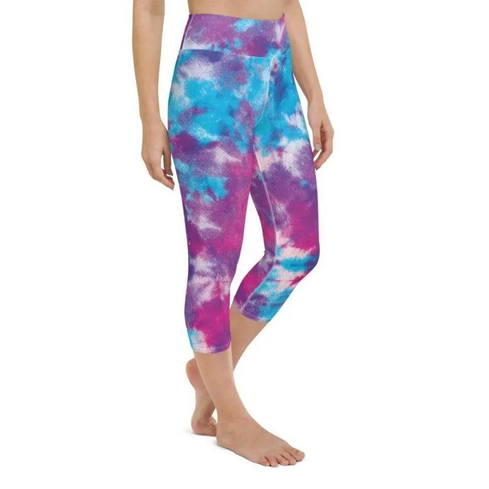Purple Tie Dye Yoga Capris