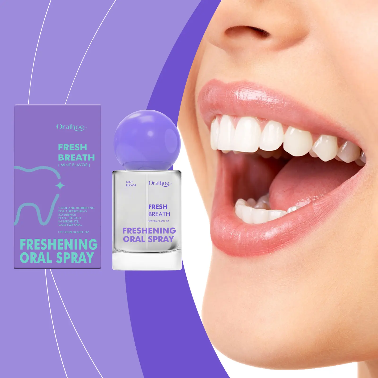 Breath Care Oral Spray with Menthol and Xylitol - Long-Lasting Confidence Boosting Mouth Spray for Oral Care, 110g, Bad Breath Killer, Fresh Breath