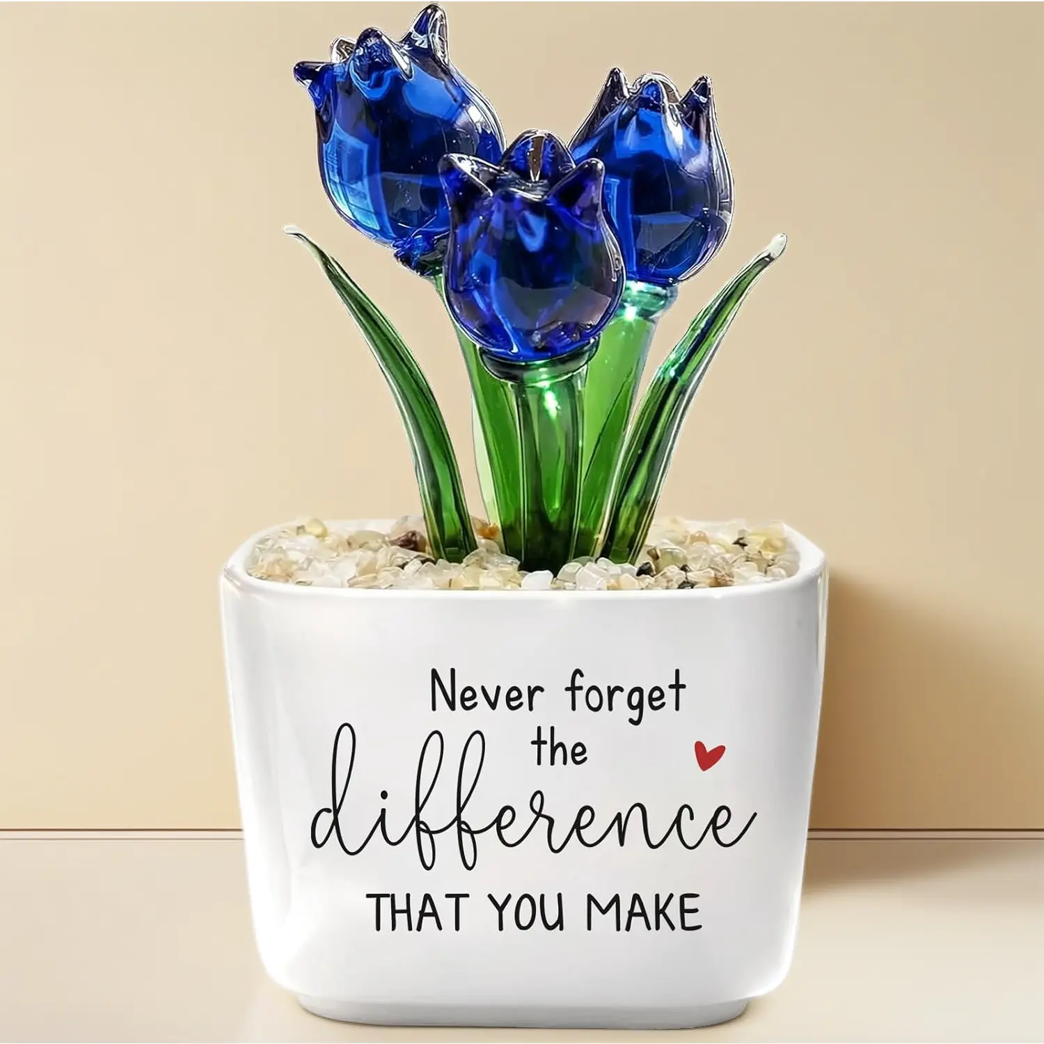 Miniature Tulip Glass Flower Decorative Ornaments - Sports & Outdoor Protective Gear Accessory Complements, Women's Appreciation & Farewell Thank You Gifts, Plants