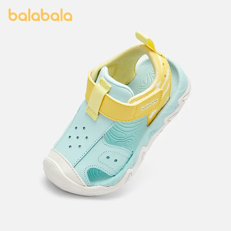 balabala Toddlers' Fashionable Closed-Toe Sandals, Breathable & Lightweight Macaron Colorblock Design with an Adjustable Strap, Fashionable Breathable Sandals, Sandals For Toddlers
