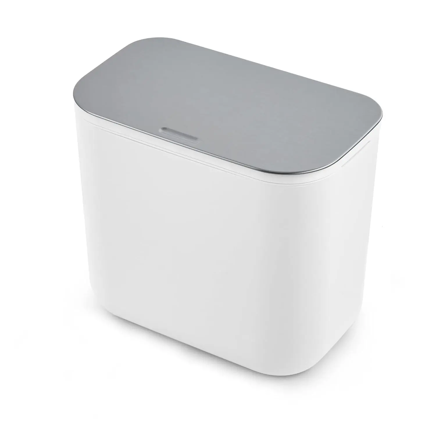 Odor-Free Hanging Kitchen Trash Can – 2.4 Gallon Compost Bin with Stainless Steel Odor-Locking Lid, Space-Saving, White