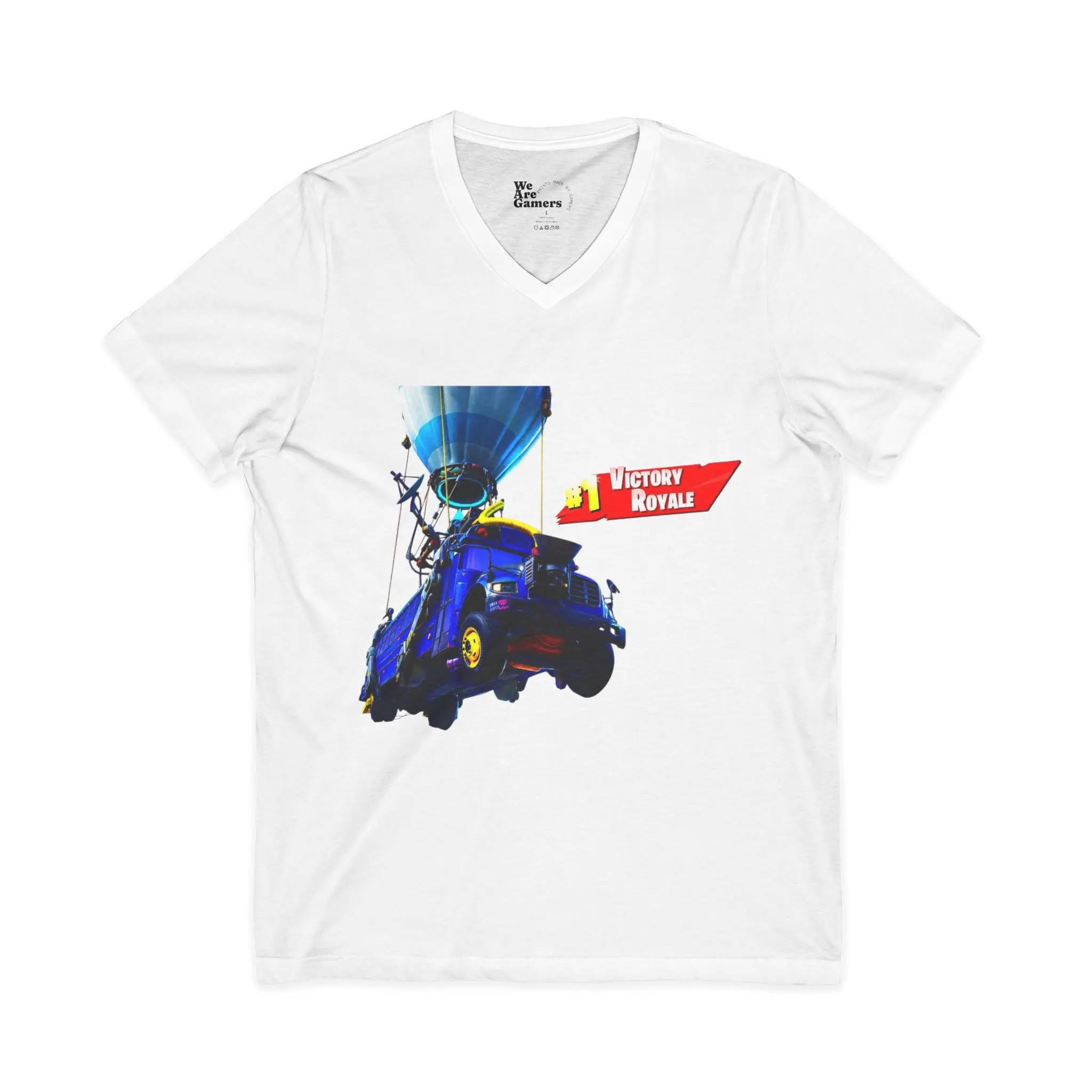 Unisex Jersey Short Sleeve V-Neck Battle Bus Tee
