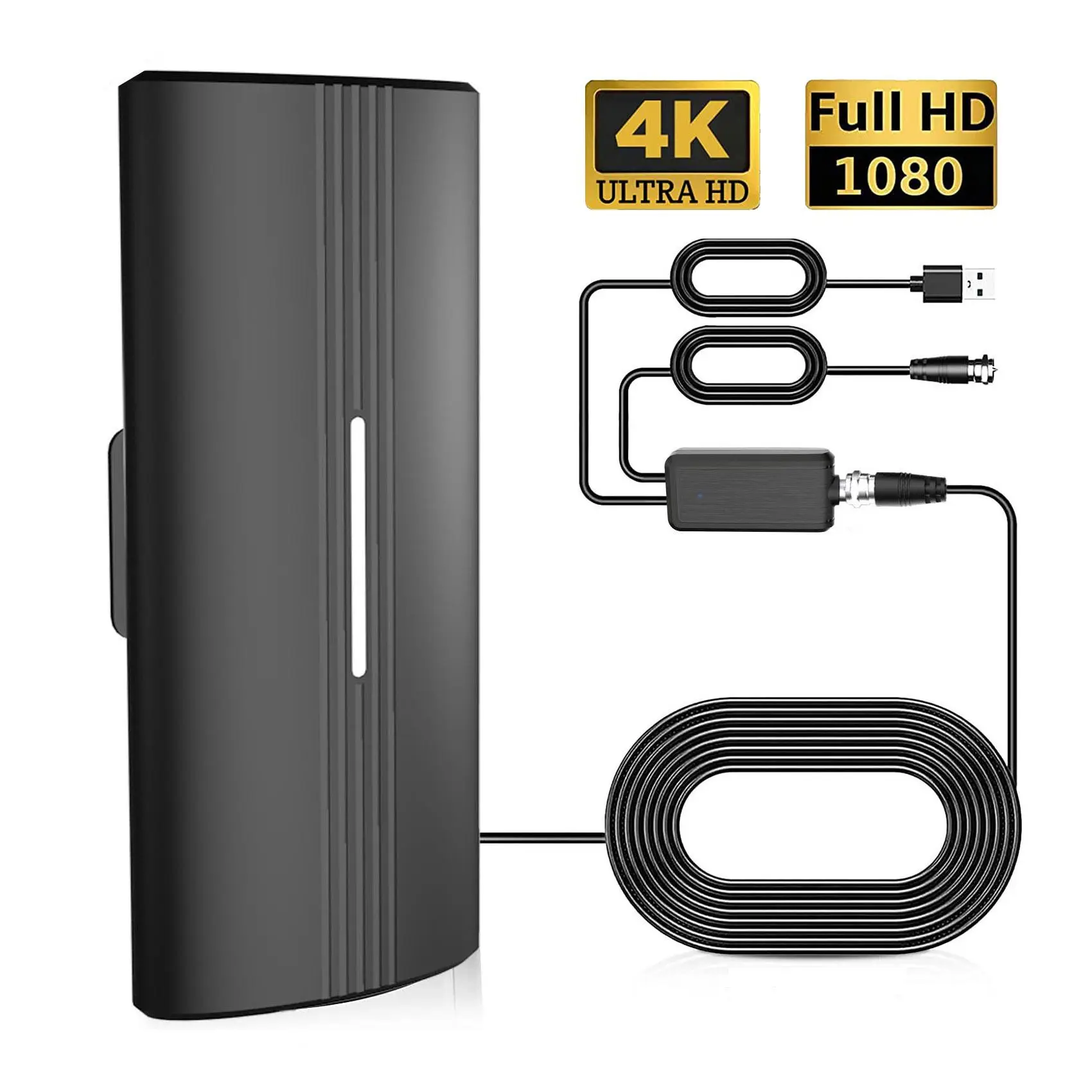 TV Antenna, 300+ Miles Range Amplified Digital TV Antenna, HD Cable for Smart TV and All Older TV