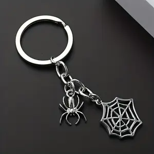 Punk Style Spider Web Keychain, 1/3pcs, for Car and Bag, Fun Gift, Halloween Accessory, Unique Fashion Jewelry