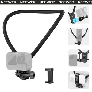 NEEWER Magnetic Neck Mount Compatible with GoPro Hero 13 12 11 MAX DJI Action 4 Insta360 iPhone/Android, Quick Release Flexible POV Action Camera Neck Mount Adapter & Phone Holder, GP15 summervibes