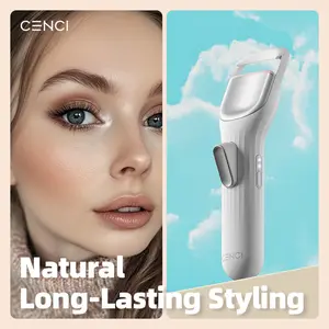 CENCI Heated Eyelash Curler Veision4 Two Heat Levels Constant Temperature Large window, 150° wide angle White Cosmetics Curling Beauty eyelash curler