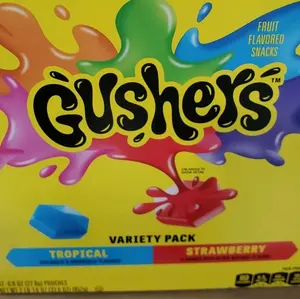 Gushers Fruit Flavored Snacks, Variety Pack, Strawberry and Tropical  42 packs!