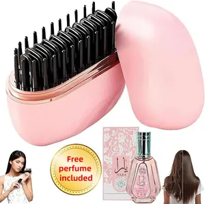 Buy a    get a free perfume.Mini Portable  , Rechargeable Portable   Brush Head, Three-Speed ​​Control  Rapid Heating Technology, Anti-Scalding Shell, Suitable for Family  Travel Hair Straightener and