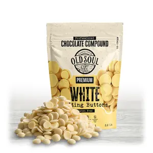OLDSOUL Chocolate Compound Buttons | White Chocolate | Smooth Melting | Perfect for Baking & Desserts Snack Bonbon