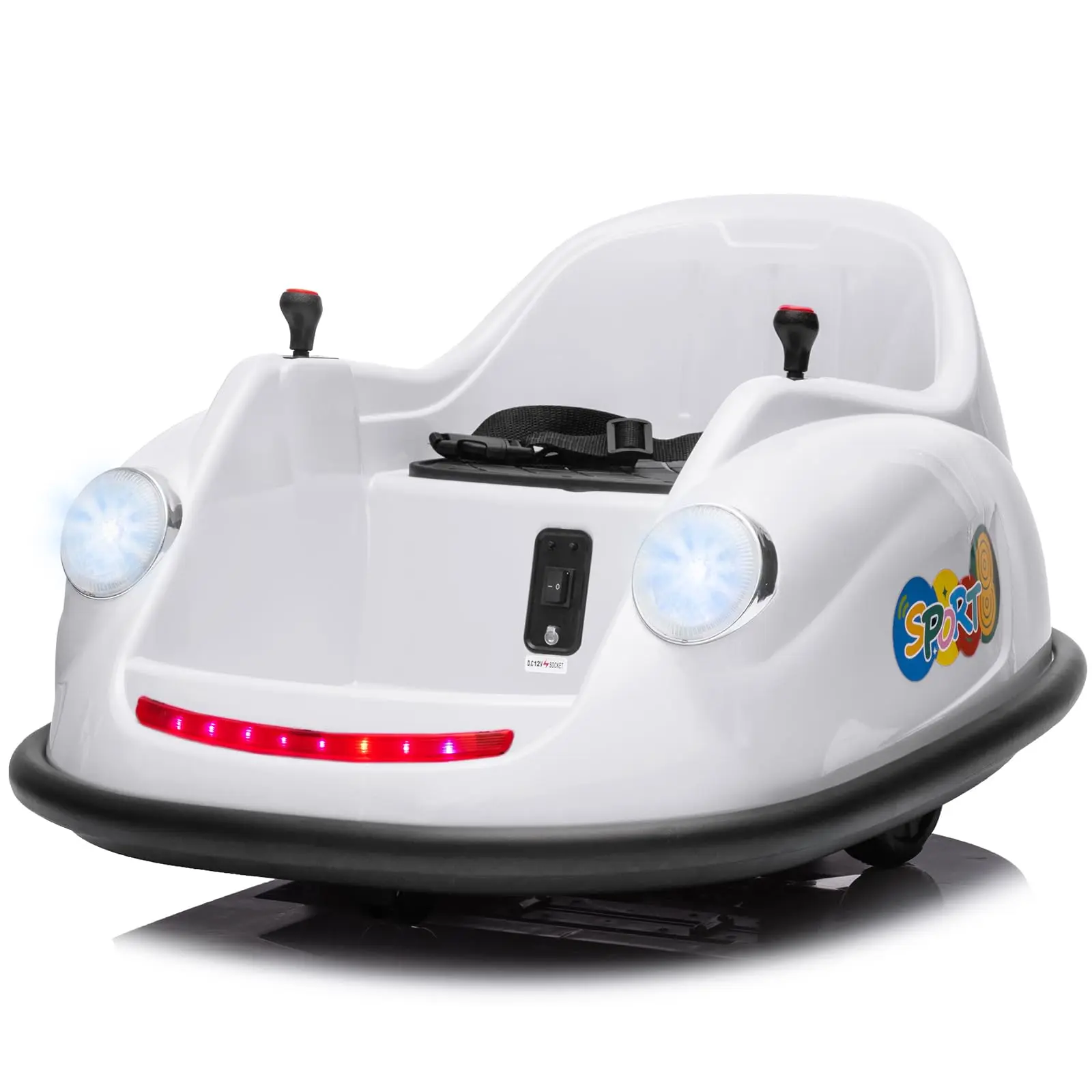 【GARVEE】Ride On Electric Bumper Car for Toddlers and Young Riders, 12V Battery Powered with Parent Remote Control, LED Lights, 2-Speed Modes, 360° Spin, Multiple Color Options