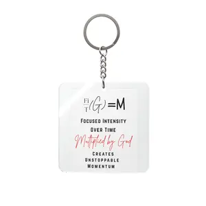 Square Keychain — “Multipled by God” Motivational Keyring