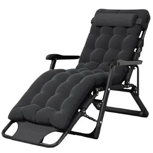 Recliner Chair Foldable Patio Recliner Adjustable Leisure Nap Bed with Headrest Cushion for Indoor Outdoor