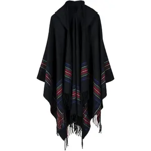 Hooded Poncho Capes, Pashmina Cardigans, Blanket Shawls with Tassels