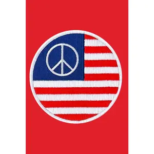 Velcro Patch USA Flag with Peace Sign