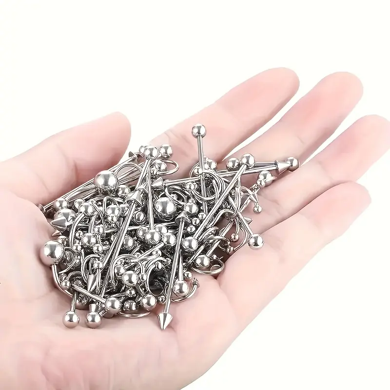 150pcs Hypoallergenic Durable Stainless Steel Body Piercing Jewelry Kit - Nose Piercings, Lips, Tongue, Bellybar, Cartilage, Industrial Barbell Ring, Nosepiercings