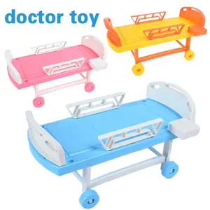 Pretend Play Hospital Bed, Realistic Doctor Nurse Role Play Accessories, Boy Girl Doll Bed Medical Bed Toy