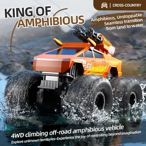2.4GHz Water Land Dual Mode Remote Control Car, Kids Toy Truck, All Terrain Design, Cyber Quad Drive Large Wheels, Long Range Control