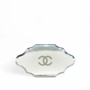 Pre-owned Chanel CC Mirror Brooch Metal Resin Silver (019sc)