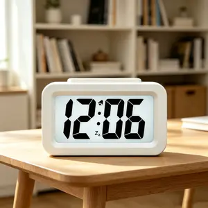 Creative Night Light Smart Alarm Clock Bedhead Counter Electronic Clock Battery Operation Silent Adjustable Brightness Alarm Clock