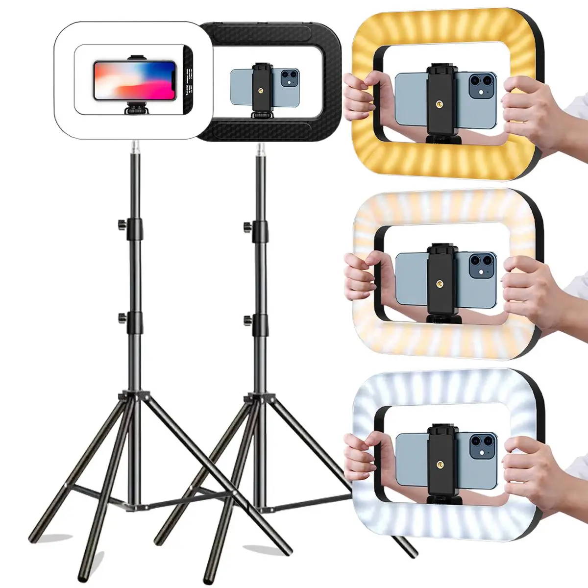 Selfie Light with Rotatable Stand & Phone Holder, 1 Count Portable Mini LED Fill Light, Cell Phone Light for Phone Photography, Computer Video Conference Ring Light, LED Circle Lighting