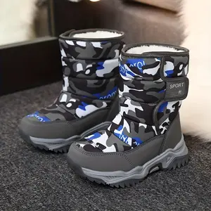 [Warm Snow Boots] Winter Boys' Camouflage Snow Boots |         High-Top Long-Lined Warm Casual Sports Boots with Cushioned EVA Insole and Durable Rubber Sole for Youngsters Outdoor Activities