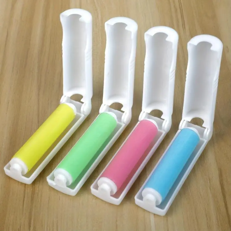 Reusable Lint Roller, 4 Counts Portable Folding Roller Hair Sticker, Washable & Dusted Remover Roller, Lint Rollers for Pet Hair, Washable Sticky Rollers