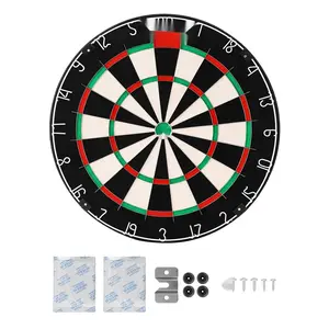 Professional 17.7 Inch Dartboard for Home Game Room with Self-Healing Sisal Fiber, Staple-Free Bullseye, Blade Wire, Rotating Number Ring, Durable Dartboard for Indoor Play, Darts Not Included, Great for Parties