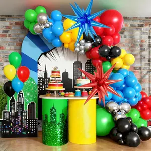 Multicolor Balloon Arch Kit with Foil Balloons for Birthday Carnival Gaming Theme Party Decor