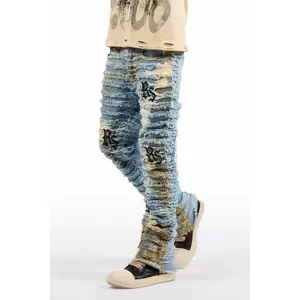 Inferna Blue Stacked Flare Jean