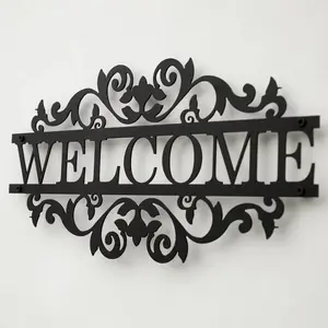 Metal Welcome Sign, Door Hanging Sign, Wall Decor for Front Porch, Outdoor Entryway Decor, Garden Decoration Supplies, Home Decor