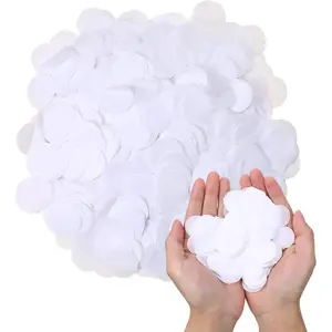 6000 count White Round Tissue Paper Confetti, 1 Inch Tissue Confetti Dots Table, Wedding Confetti Scatter Table for Sprinkles Wedding Birthday Balloon Party