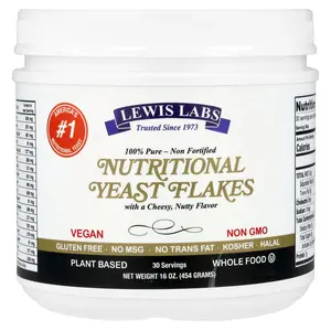 Lewis Labs Nutritional Yeast Flakes, Cheesy Nutty, 16 oz (454 g)