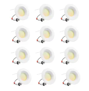 SEURON 6/12-Pack 6 in E26 LED Recessed Lights Retrofit with Adaptor 1050 Lumens 12W 5CCT Adjustable Color Temperature 2700K/3000K/3500K/4000K/5000K recess wafer Long Lasting Energy Star Certified