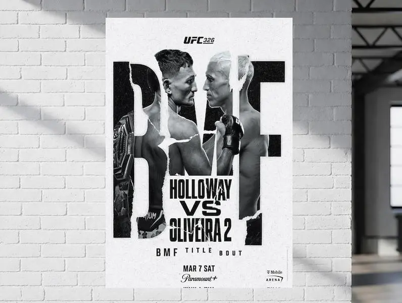 UFC 326: Holloway vs. Oliveira 2 BMF - Fight Poster