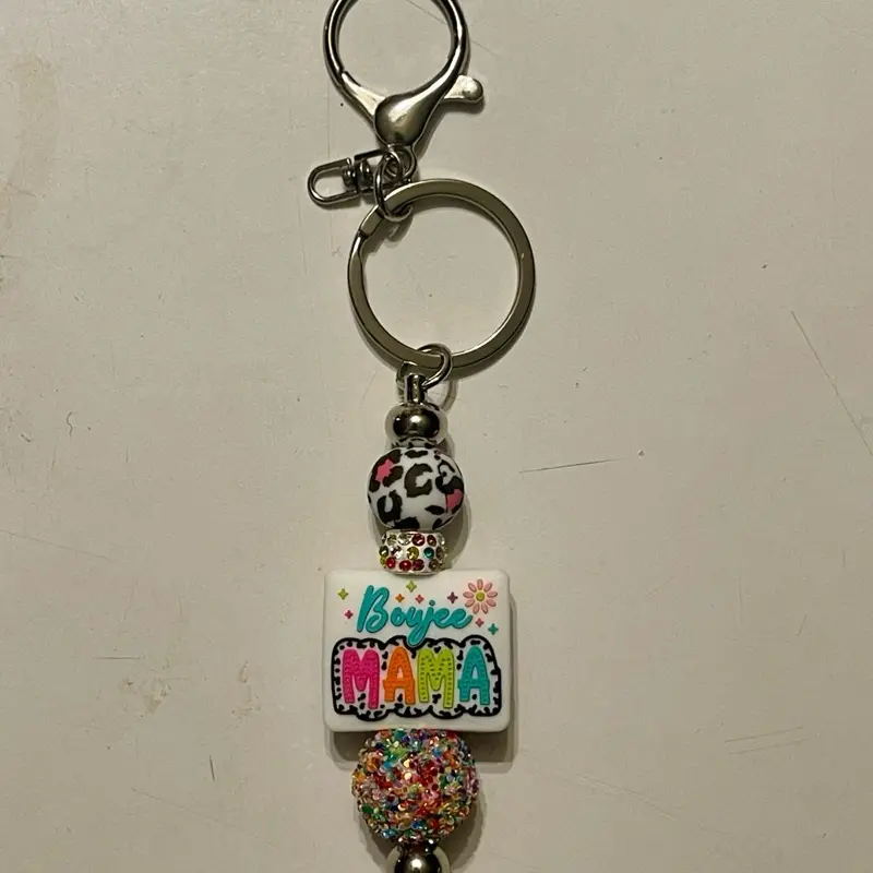 Boujee Mama Beaded Keychain - Stylish Accessory for Moms