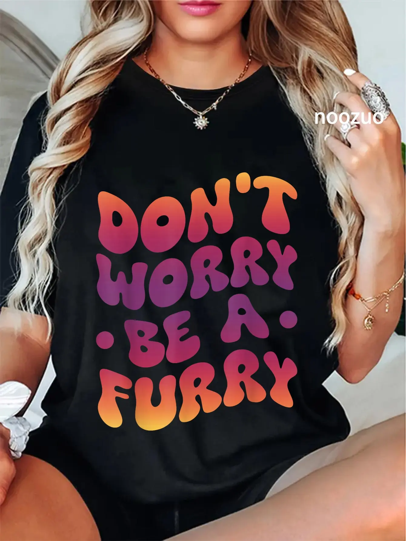 100% Cotton Unisex Don't Worry Be A Furry T-Shirt Furry Fandom Fursona Cosplay Fursuit
