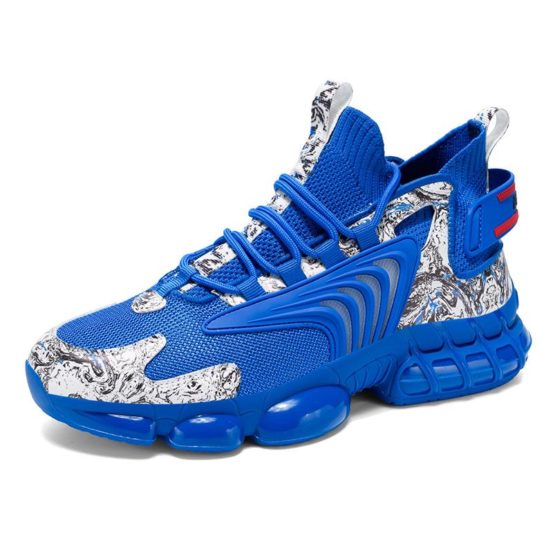 Men's Retro Camo Chunky Mesh Workout Sneakers, Lightweight Breathable High-Top Running Shoes with Synthetic Rubber Air Cushion Sole, Casual Trainers for Gym Workouts, Hiking, Outdoor Running, Streetwear and All-Season Wear