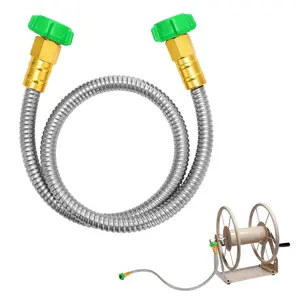 "3FT Stainless Steel Short Garden Hose – Heavy-Duty, Leakproof Leader Hose with Female-to-Female Connectors for Hose Reels, Outdoor Watering, Car Wash & Pet Cleaning" , Expandable Garden Hose, Flexible Garden Hose, Heavy-Duty Garden Hose