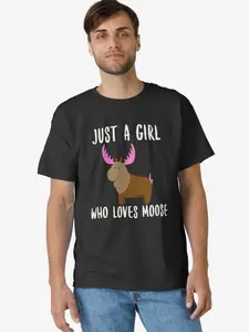 Just A Girl Who Loves Moose Women Moose Lover Gift Classic T-Shirt 6TM