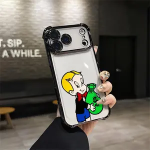 Money Bag Cherub Streetwear Cash Flow Angel  DropProof  Drippy Phone Case For IPhone 17 16 15 14 13 12 11 PRO PLUS MAX AIR Four-corner Drop-proof Transparent Casual Soft Silicone Phone Case Perfect Gift Cellphone Smartphone Q146