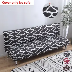 Geometric Print Sofa Bed Cover, Elastic Full Wrap Armchair Protector, Foldable Couch Bed Sheet, Suitable for Living Room Bedroom, Stretch Sofa Cover